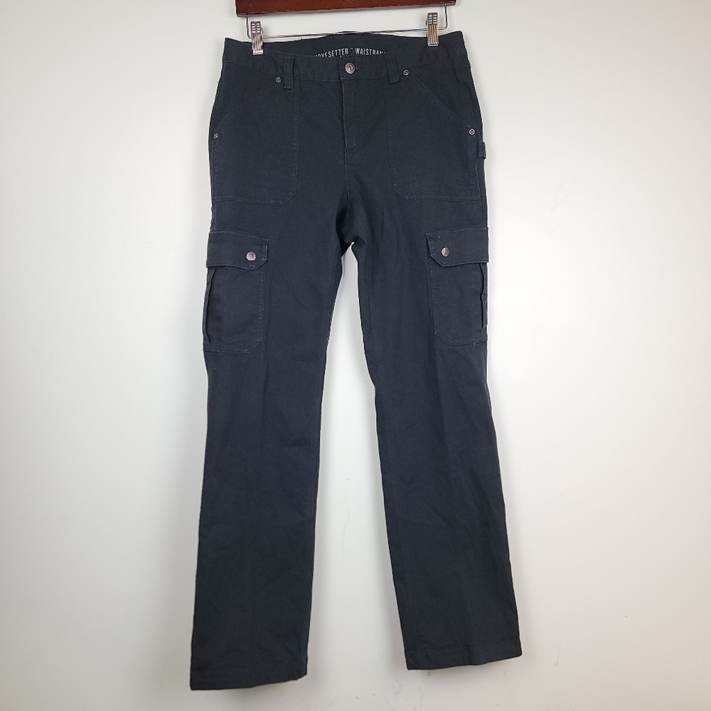 Duluth Trading Co Curvesetter Waistband Black Utility Pants Cotton Women's 6x33